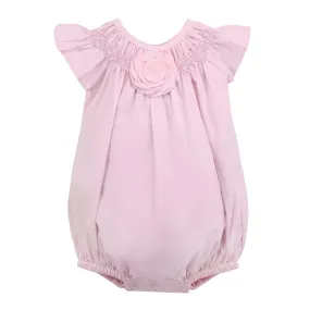 74111-Flower Baby Girl Bubble Romper Pink