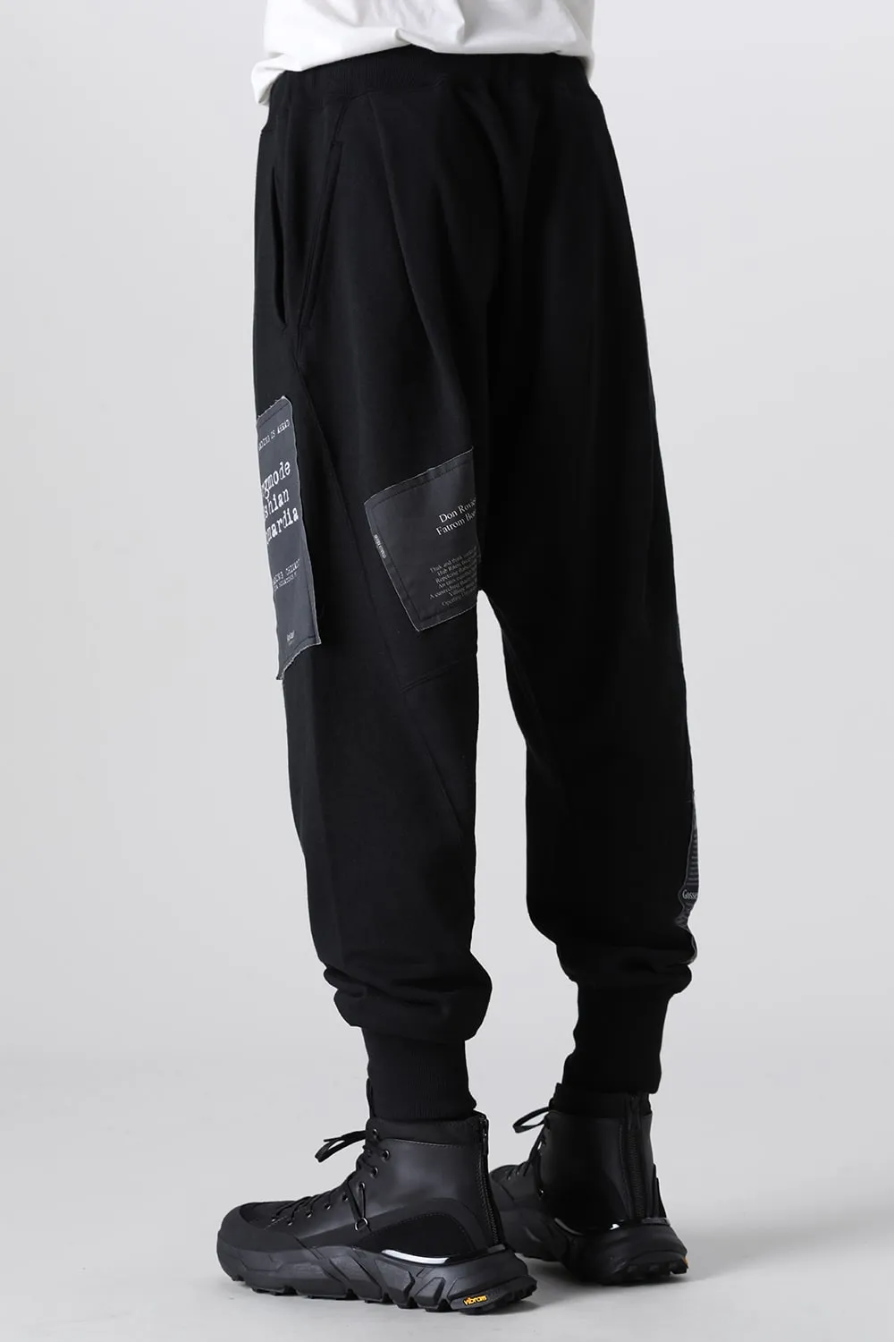 Drop Crotch Sweat Pants w/Printed Patches