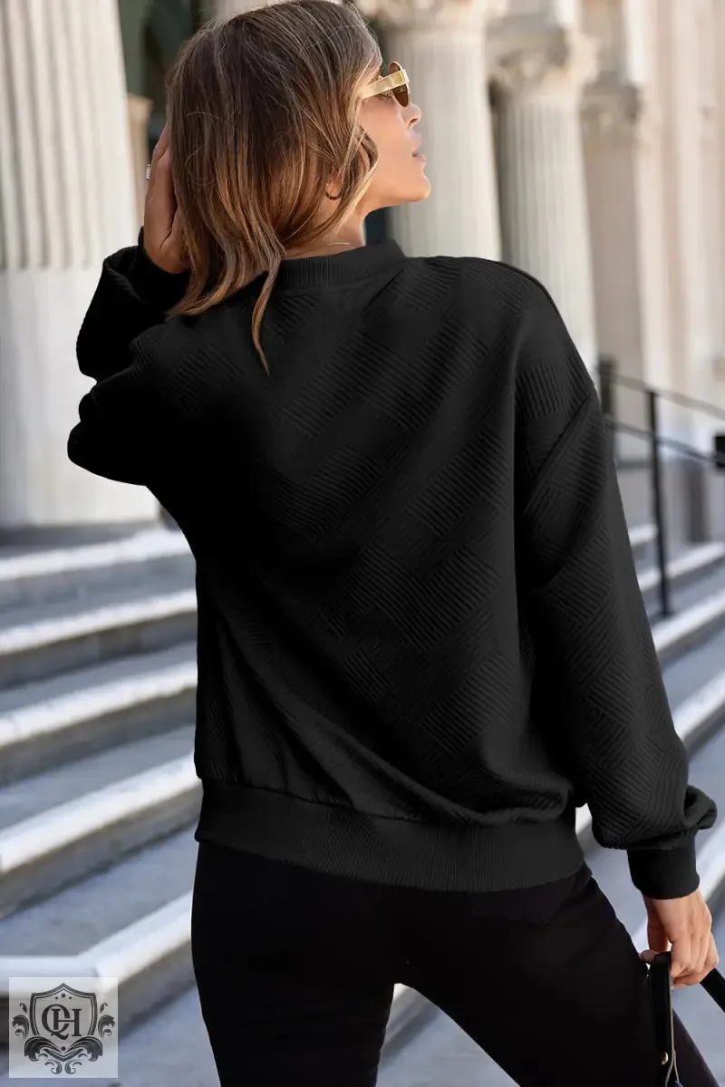 Myosotis Solid Textured Stand Neck Zipper Bomber Jacket