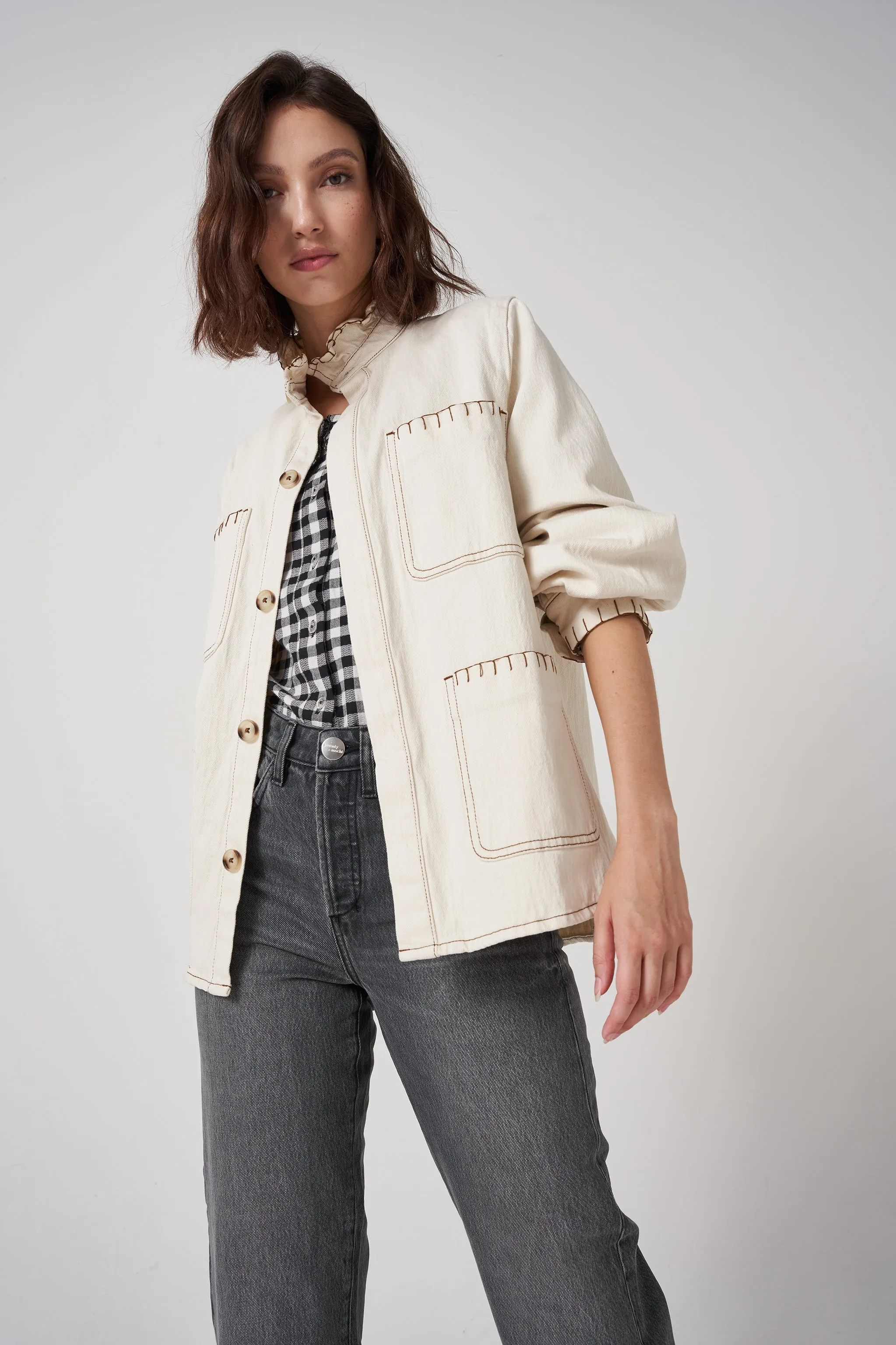 Pablo Jacket in Ecru Denim