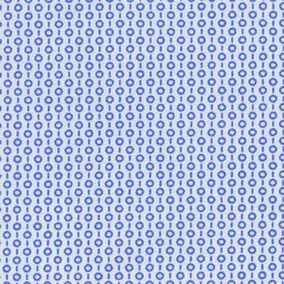 Printed Solid White and Blue Circles and Dashes Classic Custom Shirt