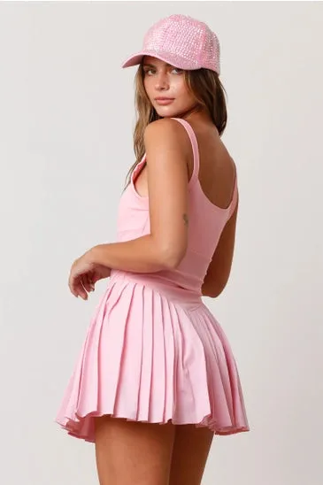 Sporty Pleated Romper